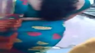 Satin silk saree aunty