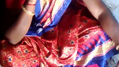Satin Silk Saree Aunty