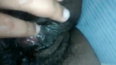 college girl self fingering her hairy pussy