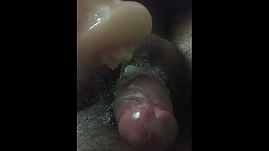 Stroking my Hard Cock and Cumming in my Pocket Pussy