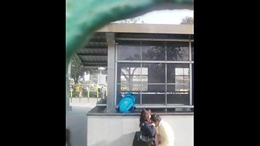 Indian couples having fun at malviaya nagar metro station..