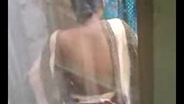 girls outside bath and dress changing