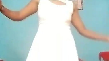 Lifting Her Dress