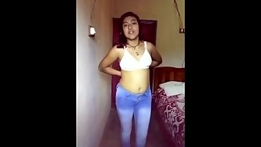Desi girl strips and fingers herself alone at home