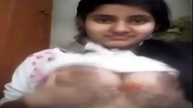 Cute indian sexy girl  boobs show on cam and fucker