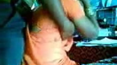 Satin Saree Aunty