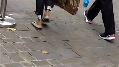 Indian Mature Dry Cream Soles Walk