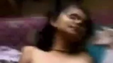 Indian slender young girlfriend lies under in missionary