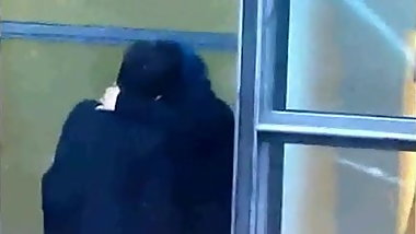 Hijabi Muslim girl sex with Kafir man in the open