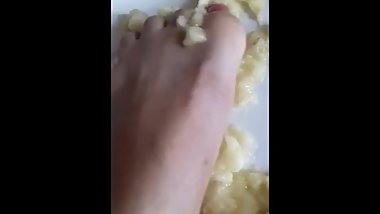 Beautiful indian girl feet play