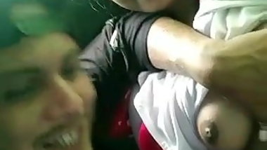 Indian girl showing in car
