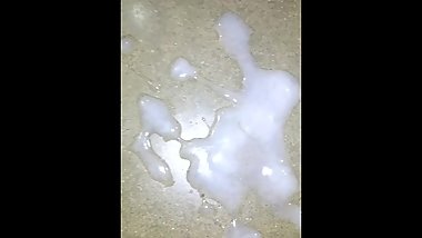 Look at my cum. Who Wants to swallow it ??? My first video