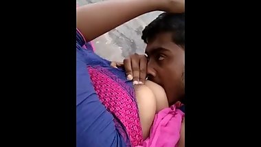 Indian boyfriend sucks girlfriend's boobs in public