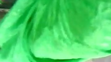 Satin saree aunty