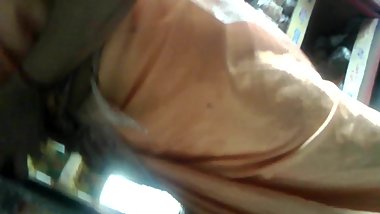 Satin Silk Saree Aunty