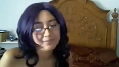 Cutie in glasses topless on webcam- hotcamgirls.in