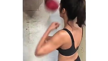 Padma Lakshmi sexy working out
