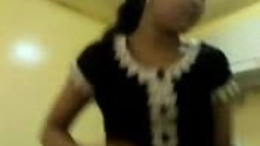 Hot  teen in black dress