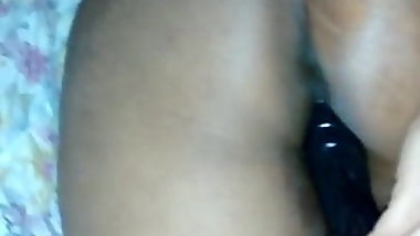 Short clip of wife with her first dildo