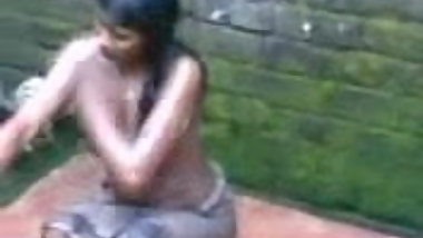 neighbor girl bathing