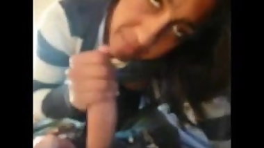 Indian UK university girl sucks my cock in student flat