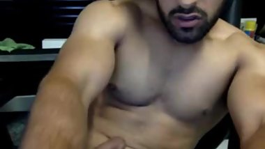 Indian Hunk cums at work
