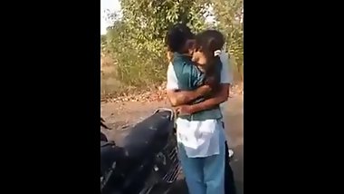 BF GF Kissing in Forest