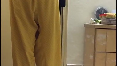 Desi aunty wearing clothes while hubby record it