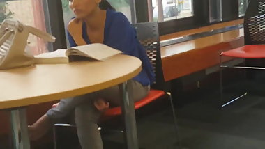 Candid Beautiful Feet Shoeplay Indian (?)  Woman