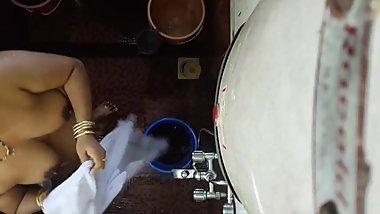 Desi Indian mom hidden cam bath 3