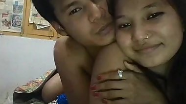Young Indian teen couple having fun