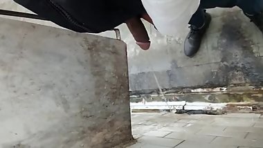 Very big Indian cock hardon pissing
