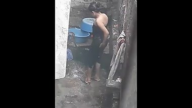 Beautiful Indian Bhabi Bathing Naked In Public And Washing Her Pussy