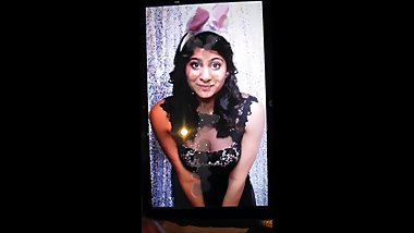 Huge cumshot cum tribute to sexy Indian cutie Ashika great tits bunny ears