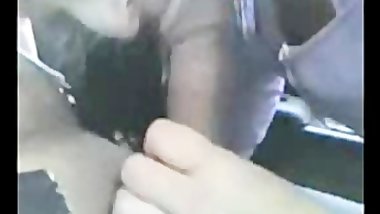 Indian Aunty doing blowjob to her Partner in CAR