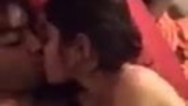 Indian couple enjoying while kissing