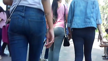 Indian Beautiful  Girls in Tight Jeans Asses
