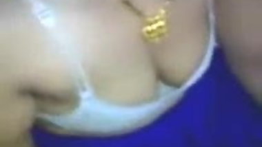 Sexy Indian MILF shows her big natural hooters on cam