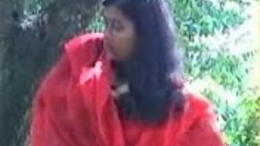 Girl Showing Big Boobs in Forest