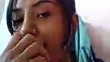 girl with a noth on skype