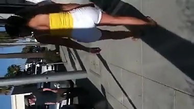 Big booty Indian in white shorts