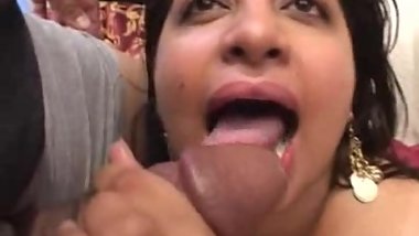 Indian Babe In A Threesome Fucked And Jizzed On
