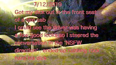 Jerking off in front seat of taxi cab (no sex)-DRIVER: YOU CAN TOUCH IT!..