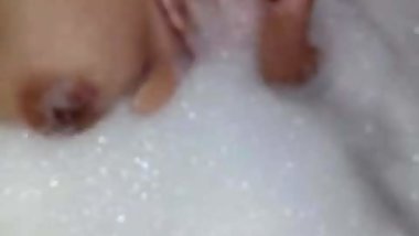 Indian girlfriend in bathtub