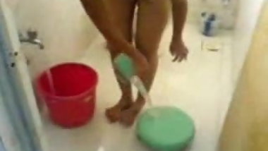 indian girl bathing