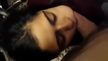 Cute girl sucking my cock nicely