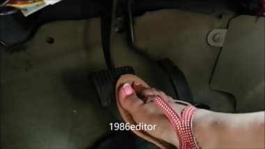 indian woman pumping and pressing the brakes