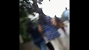 Desi cute girl walk on street