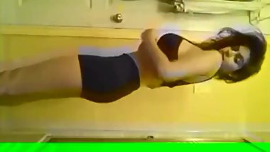 Indian hottie strips in bathroom