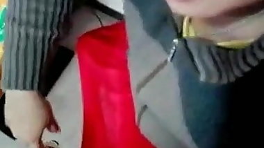 North Indian prostitute aunty giving handjob to client